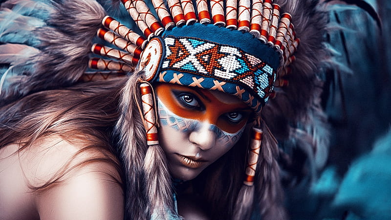 Native American Woman, pretty, native, american, woman, HD wallpaper