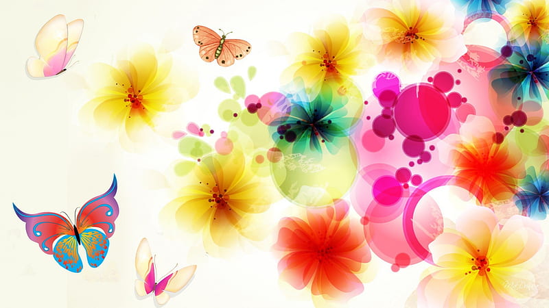 Exotic Floral Abstract, distant, red, artistic, colorful, flowers, foreign, yellow, quaint, captivating, faraway, que, butterfly, green, alluring, bright, color, papillon, flowers, alien, pink, blue, remote, butterflies, abstract, enchanting, dark, magical, book, nature, fascinating, HD wallpaper