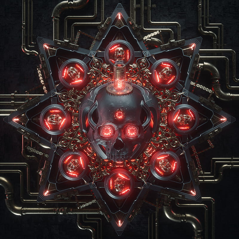 billelis, dark, religion, death, skull, red, HD phone wallpaper