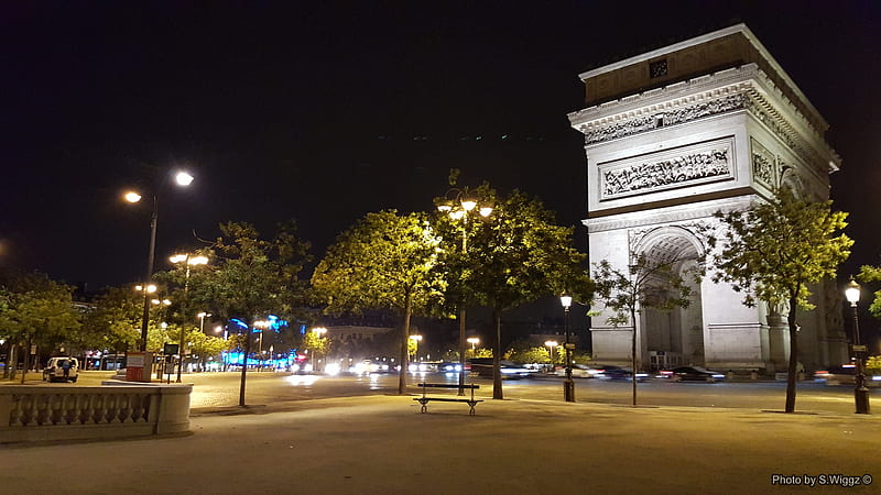 Arc De Triomphe, Paris, France @ Night, Europe, Paris, France, Lights, Arc De Triomphe, Night, HD wallpaper