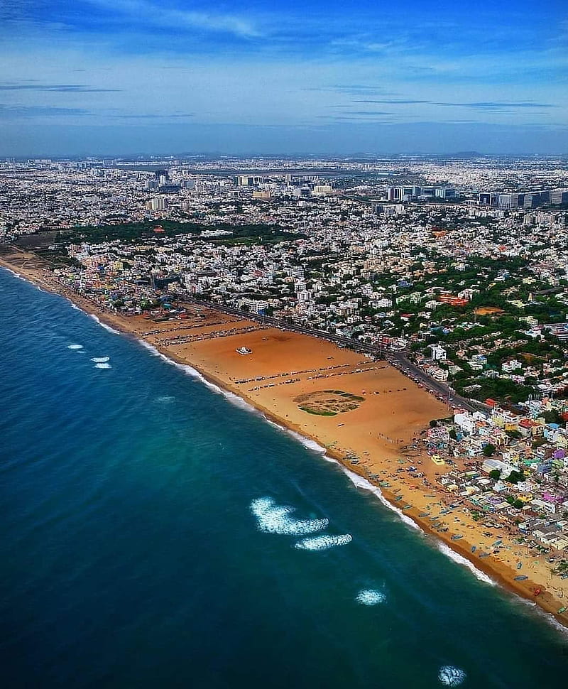 Chennai, aerialview, beach, birdseye, india, lighthouse, shore, tamil nadu,  HD phone wallpaper | Peakpx