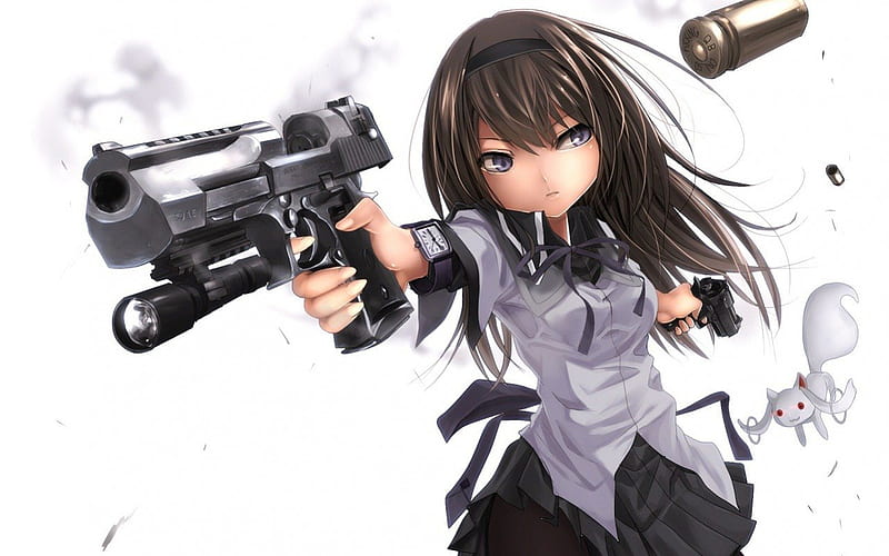 Akemi homura, manga, bullets, weapon, anime, HD wallpaper | Peakpx