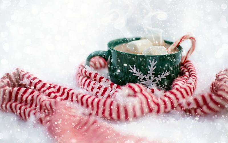 HOT CHOCOLATE, red, green, holiday, chocolate, hot, drink, winter, HD wallpaper