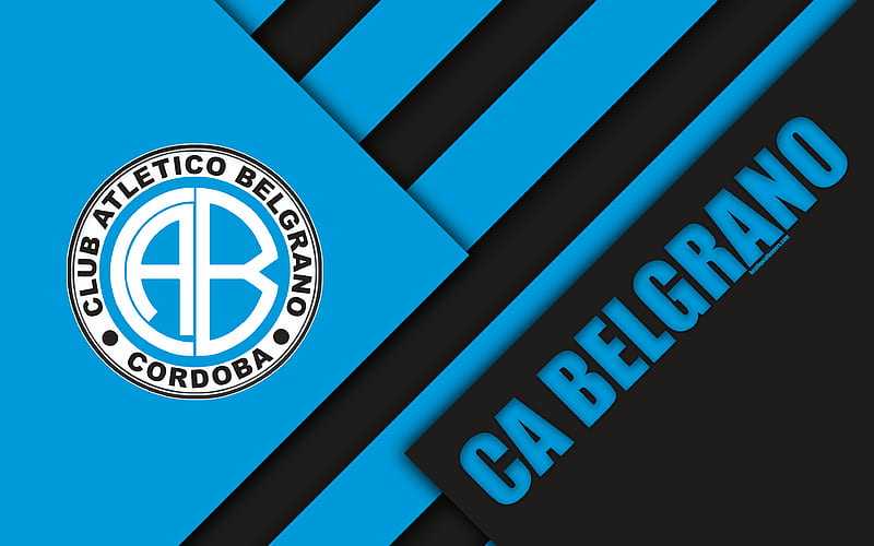 CA Belgrano, Córdoba, Argentina, Argentine football club material design, blue black abstraction, football, Argentine Superleague, First Division, HD wallpaper
