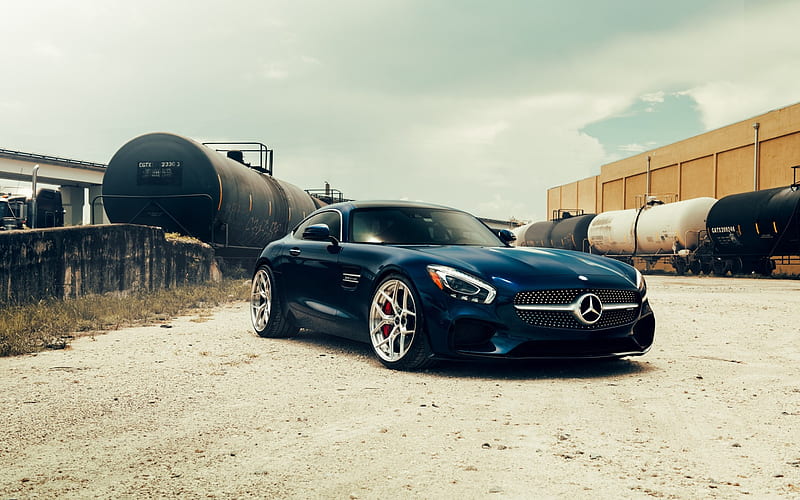 Mercedes AMG GT S, 2018, black luxury sports coupe, tuning, new black GT S, German supercars, Mercedes, HD wallpaper