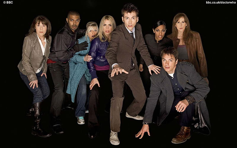 The Doctor and his Companions , doctor, doctor who, martha jones, captain jack, rose tyler, bbc, donna noble, tv series, catherine tate, billie piper, HD wallpaper