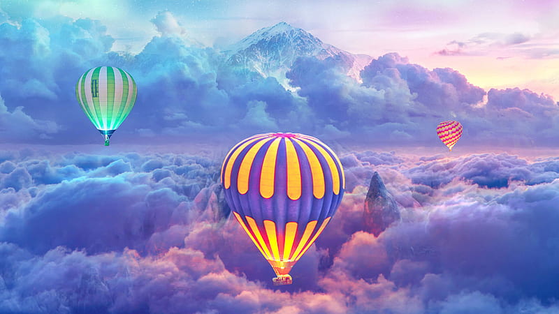 Hot Air Balloons Creative graphy, air-balloon, artist, artwork, digital-art, graphy, hop, HD wallpaper