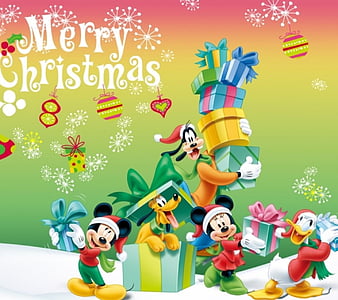 Disney christmas xmas tree snow snowy eve santa claus, dale, clara ...