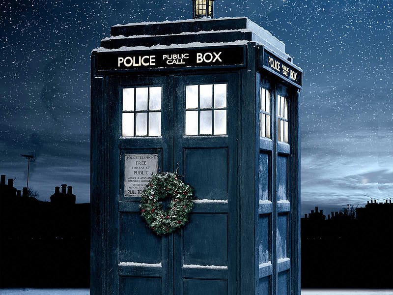 Christmas, Doctor Who, Tv Show, Tardis, HD wallpaper