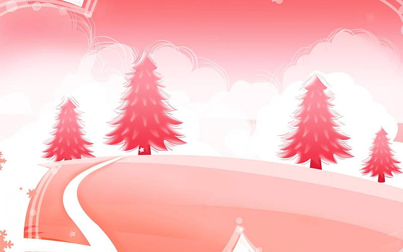 Blirk,Net,Red,Christmas,Trees, red, christmas, net, blirk, trees, HD wallpaper
