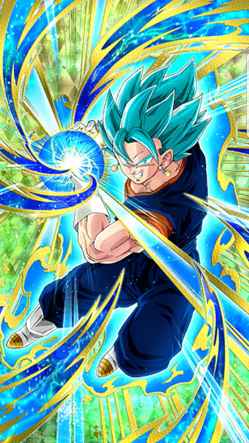 Dragon Ball Z, Vegito Blue, Vegito, Son Goku, Vegeta, Super Saiyajin Blue,  anime, anime boys, blue background, simple background