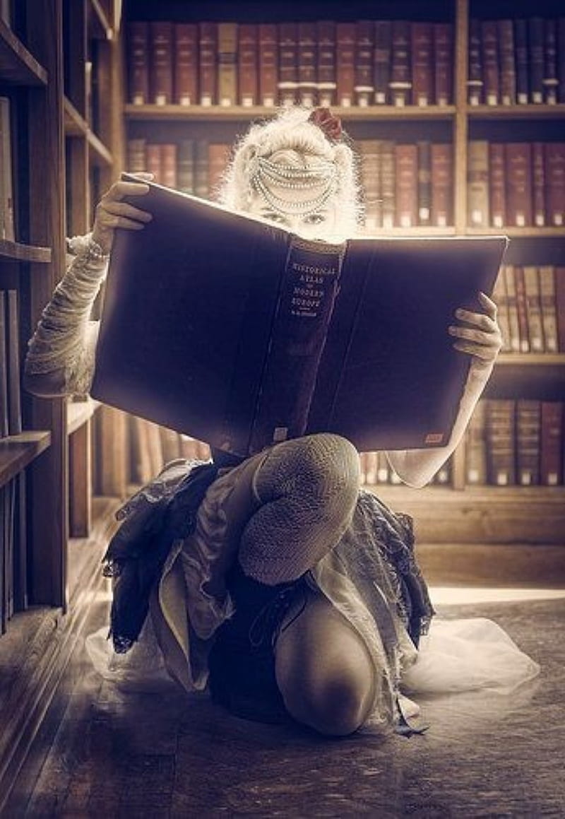A Readers Fantasy , book, reading, woman, HD phone wallpaper