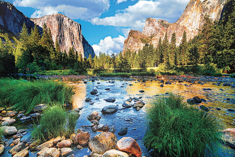 Yellowstone Park, mountains, yellowstone, nature, river, park, HD wallpaper