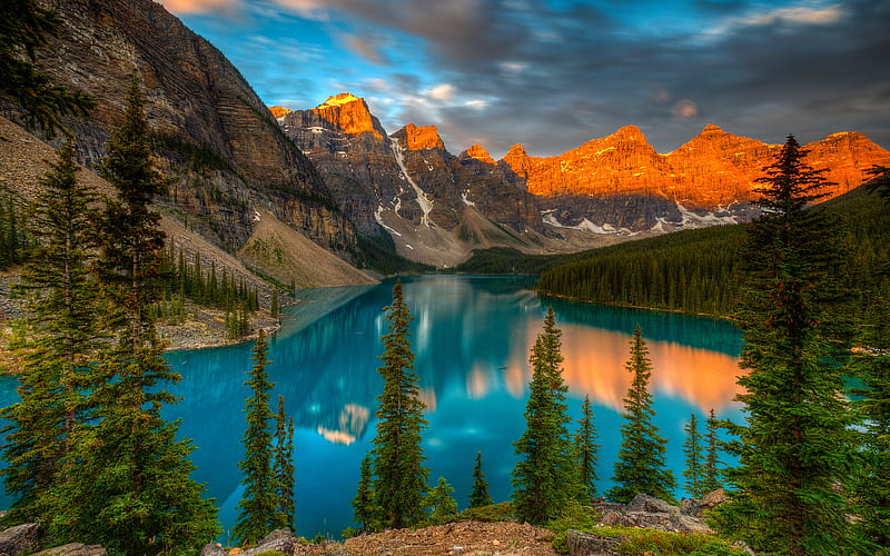 Moraine Lake, mountain, Banff, rocky mountains, Banff National Park, Alberta, Canada, HD wallpaper