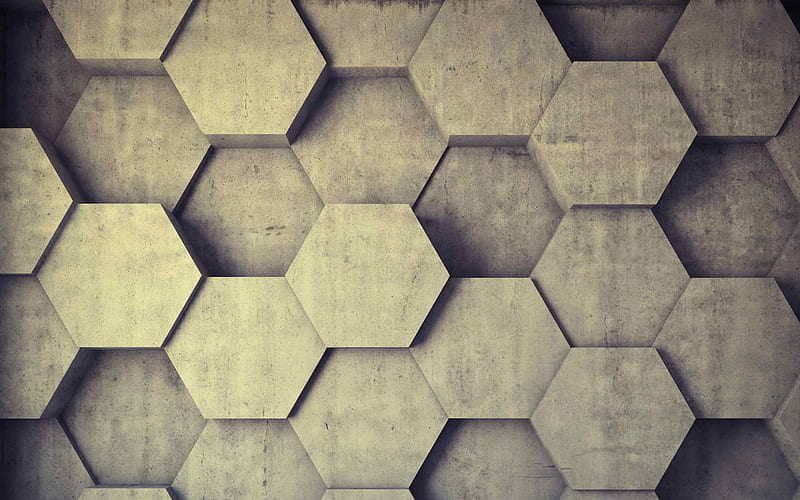 concrete honeycomb texture, concrete hexagons texture, 3d concrete honeycomb, stone honeycomb background, stone honeycomb texture, 3d wall, concrete wall texture, concrete honeycomb 3d texture, HD wallpaper