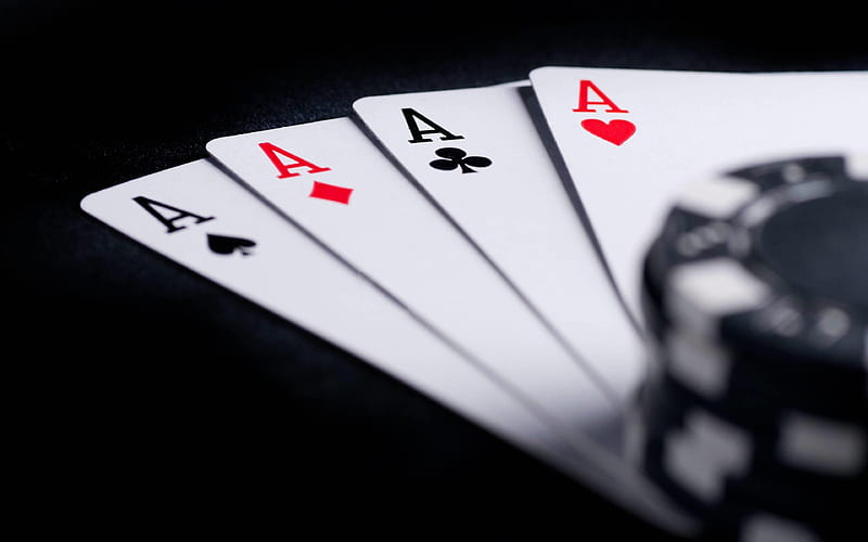 playing cards, poker, aces, quads, HD wallpaper