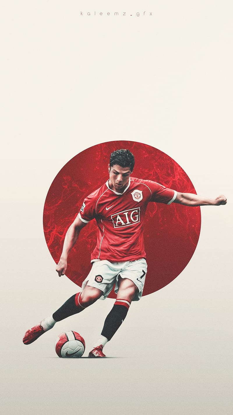 Cristiano Ronaldo In Red Circle Background, cristiano ronaldo, red, circle, background, footballer, cr7, HD phone wallpaper