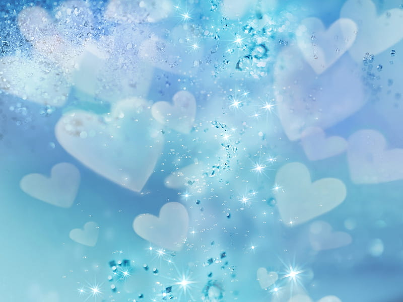 corazones, glitter, heart, texture, valentine, blue, card, HD wallpaper