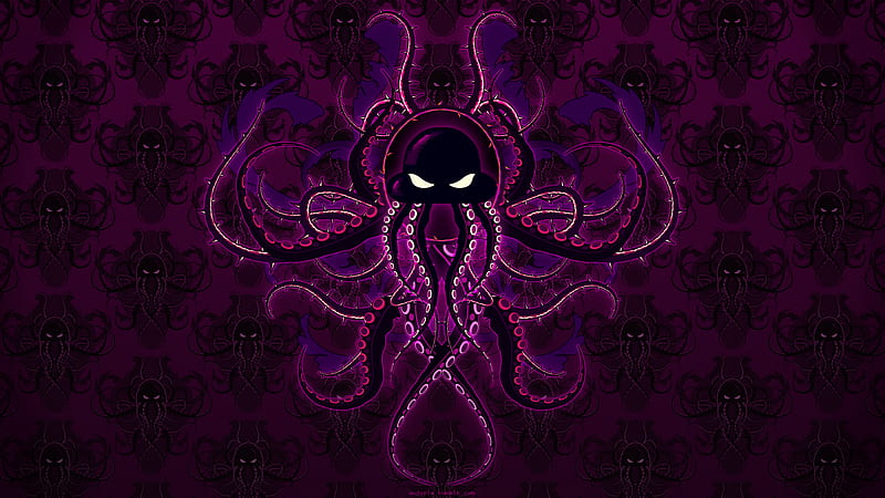 Purple Octopus Art, octopus, purple, artist, digital-art, HD wallpaper