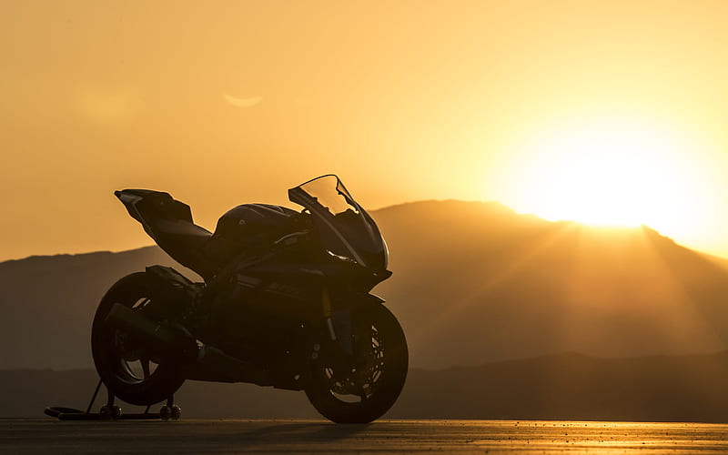 Yamaha YZF-R6 sunset, 2018 bikes, superbikes, Yamaha, HD wallpaper