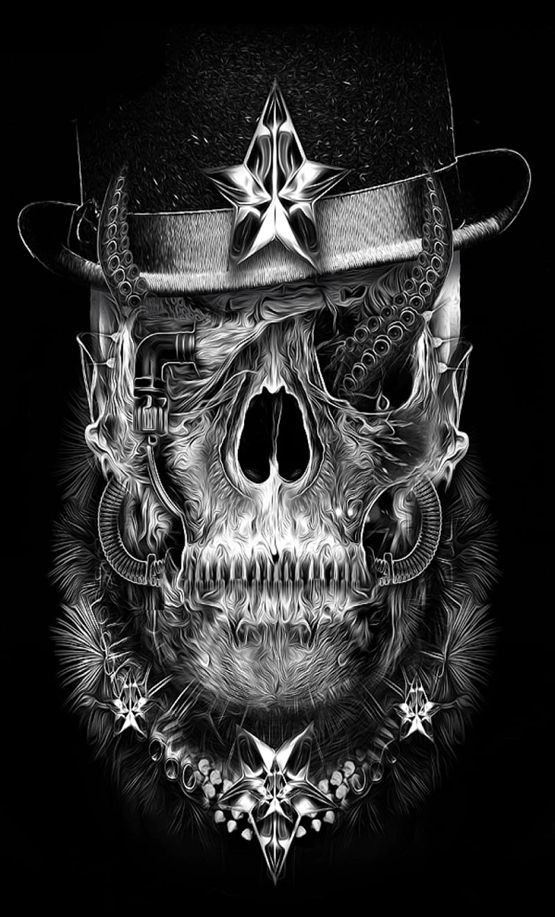 gansta skull, chain, HD phone wallpaper