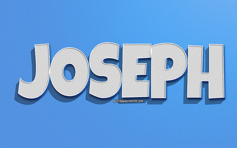 Joseph, blue lines background, with names, Joseph name, male names, Joseph greeting card, line art, with Joseph name, HD wallpaper