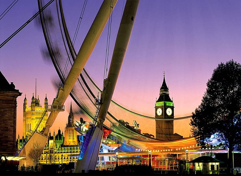 London Eye , lights, europe, city night, graph pic, england, sky, uk, wall, london, big ben, HD wallpaper