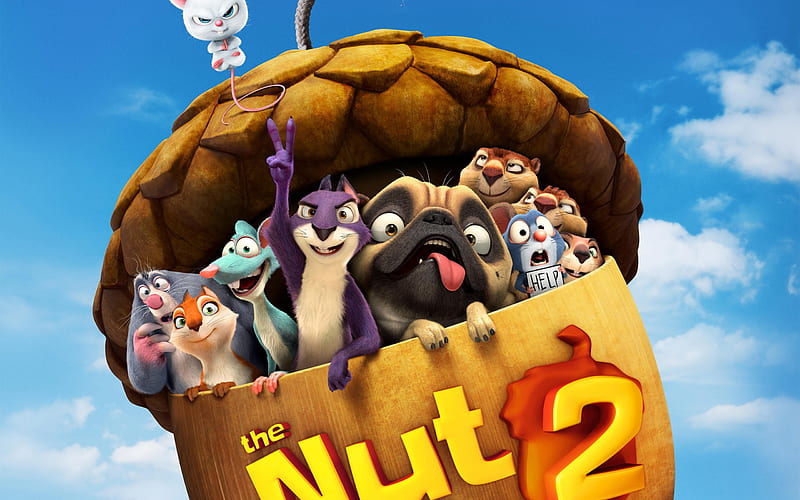 The Nut Job 2, Nutty by Nature, 2017, squirrel, Surly, rat, Buddy, HD wallpaper