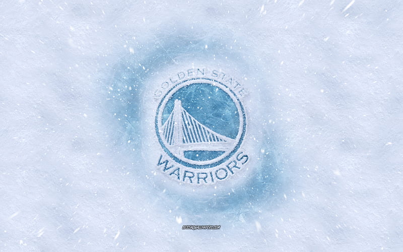 Golden State Warriors logo, American basketball club, winter concepts, NBA, Golden State Warriors ice logo, snow texture, San Francisco, California, USA, snow background, Golden State Warriors, basketball, HD wallpaper