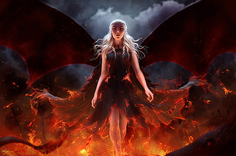Mother Of Dragons, game-of-thrones, tv-shows, daenerys-targaryen, artist, HD wallpaper