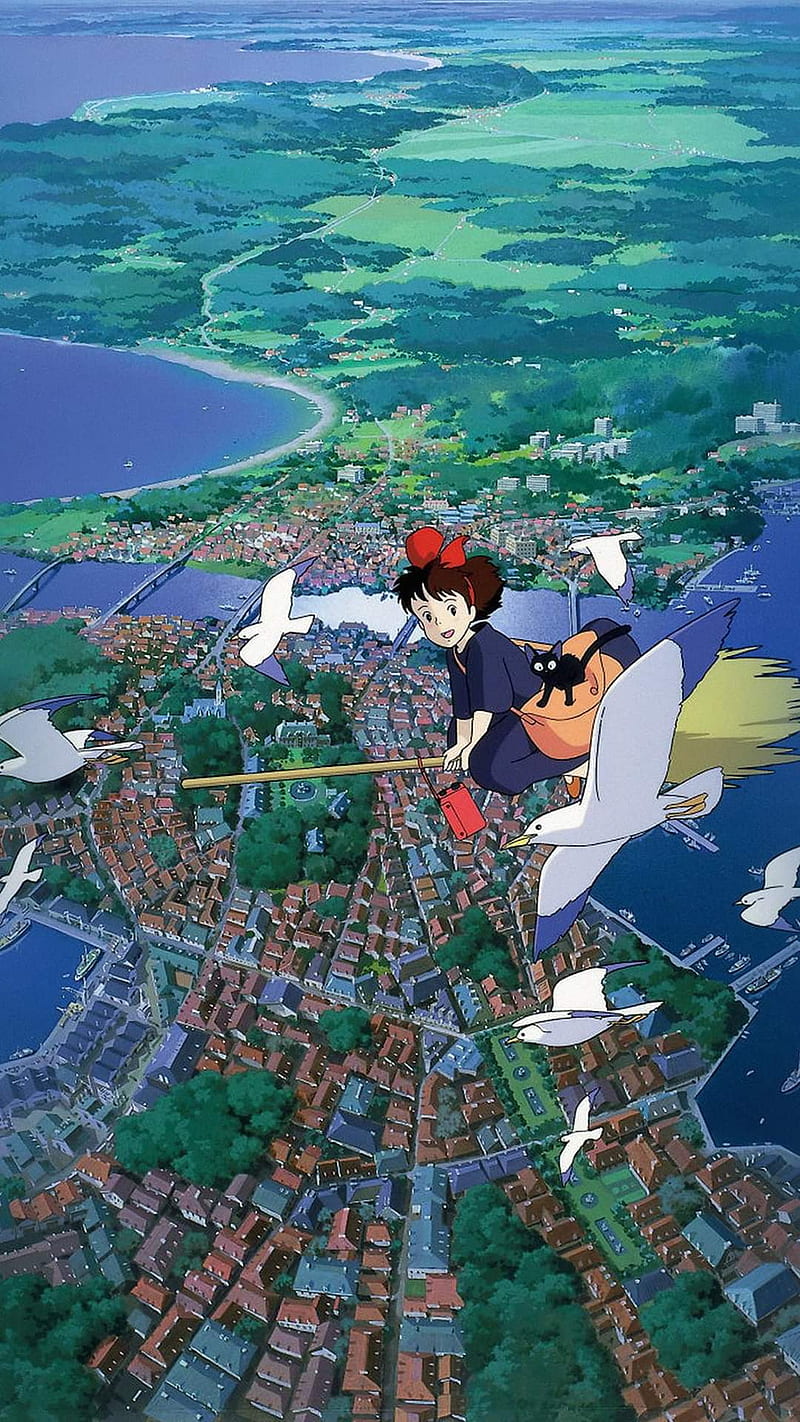 Ghibli , anime, kikis delivery, studio ghibli, HD phone wallpaper