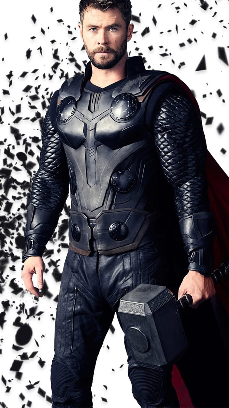 Chris Hemsworth as Thor , the avengers, chris hemsworth, infinity war, avengers, fiction, science fiction, sci fi, hollywood, movie, marvels, super hero, superhero, HD phone wallpaper