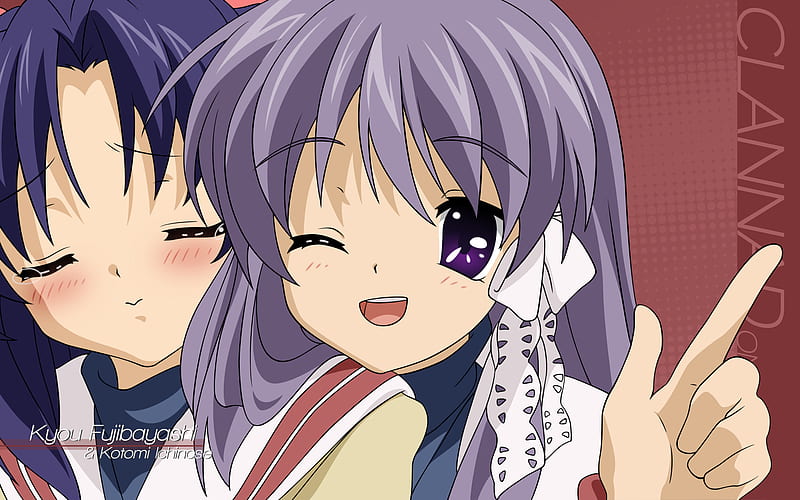 Clannad Kotomi Ichinose Kyou Fujibayashi Desktop, CLANNAD, purple