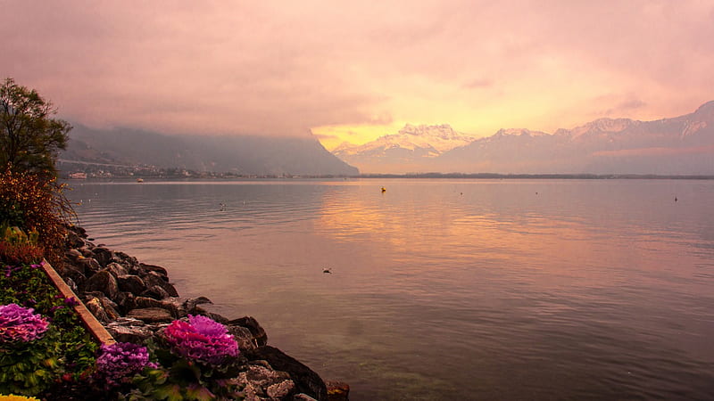 Romantic Lake Geneva, Switzerland, nature, Romantic, switzerland, Lake Geneva, HD wallpaper