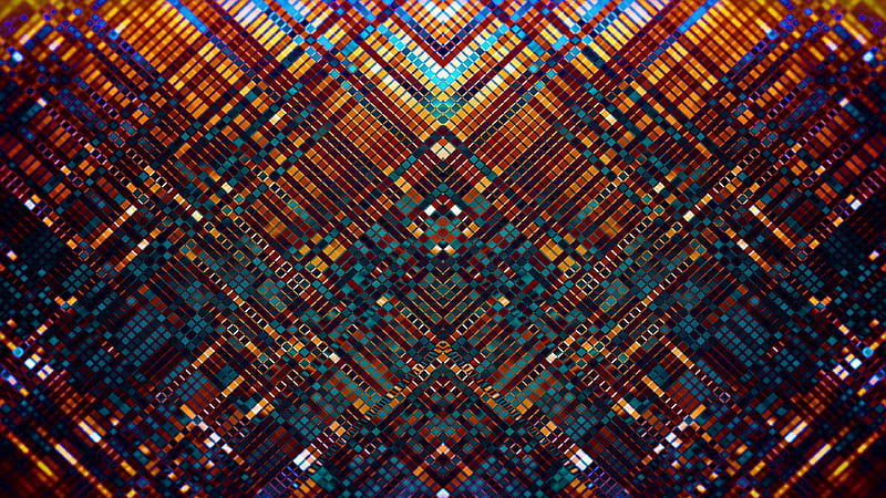 mosaic, multicolored, pattern, abstraction, fractal, HD wallpaper