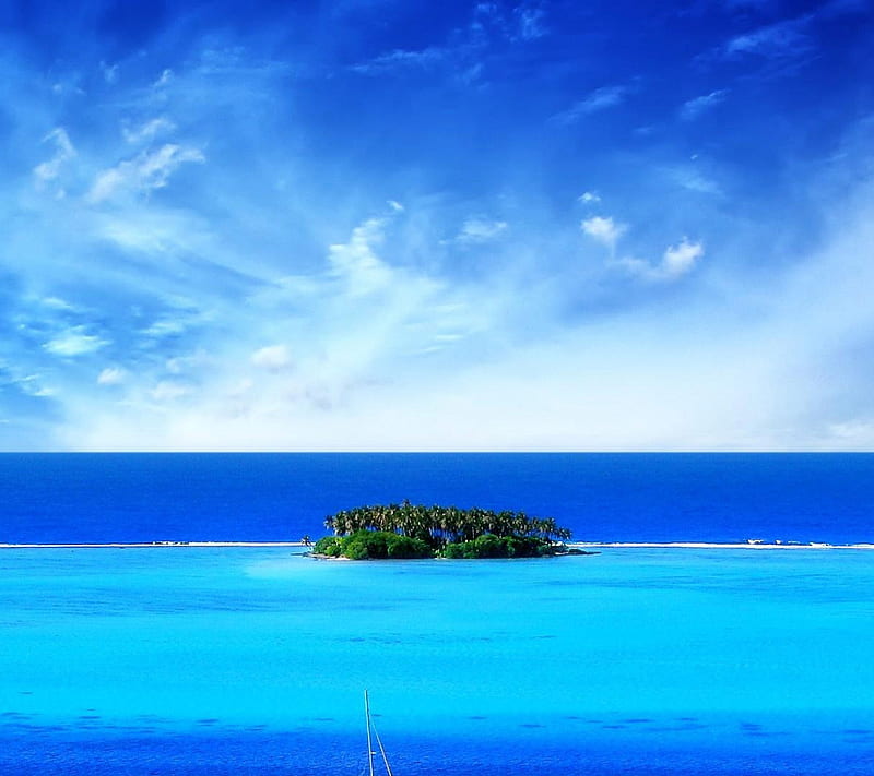blue sea, sky, HD wallpaper