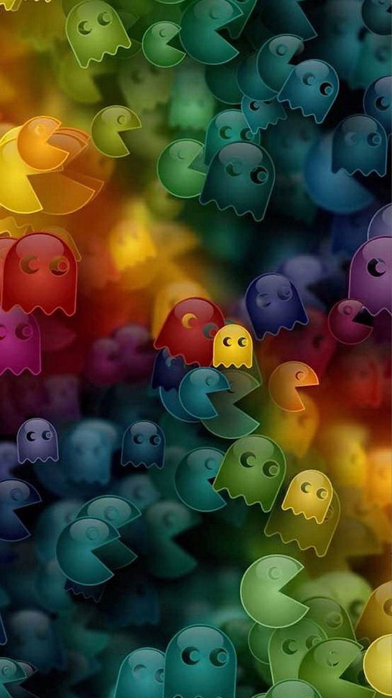 Pac Man, game, color, HD phone wallpaper