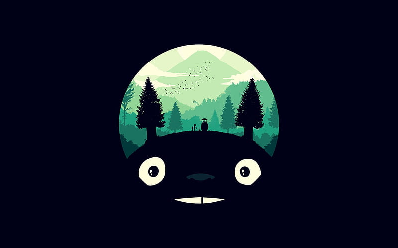 totoro #art #illust #simple #cute #dark K # # #. Totoro art, Ghibli art, Totoro, HD wallpaper