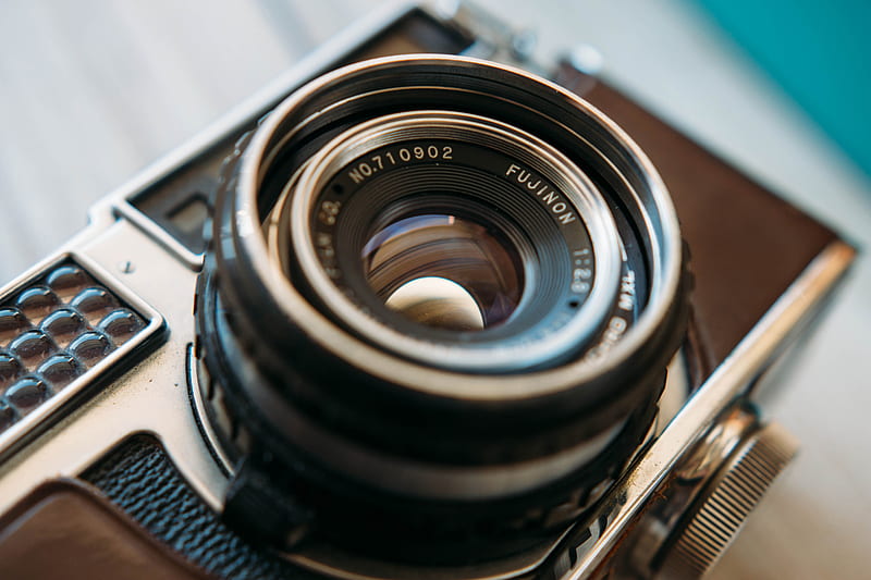 close-up graphy of an old film camera, HD wallpaper