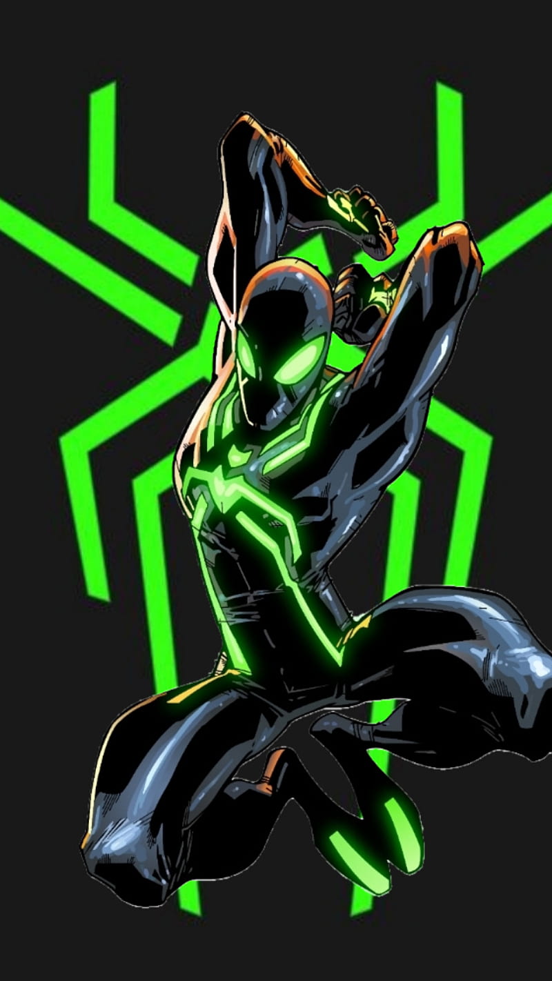 Spider-man verde, super, HD phone wallpaper