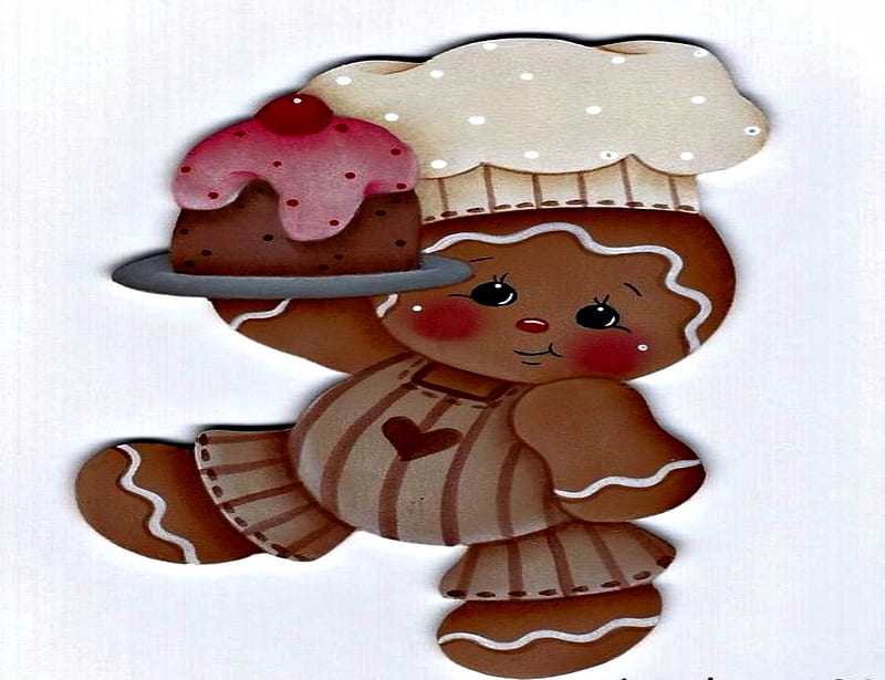 Gingerbread Man, Dessert, Abstract, graphy, Hat, HD wallpaper