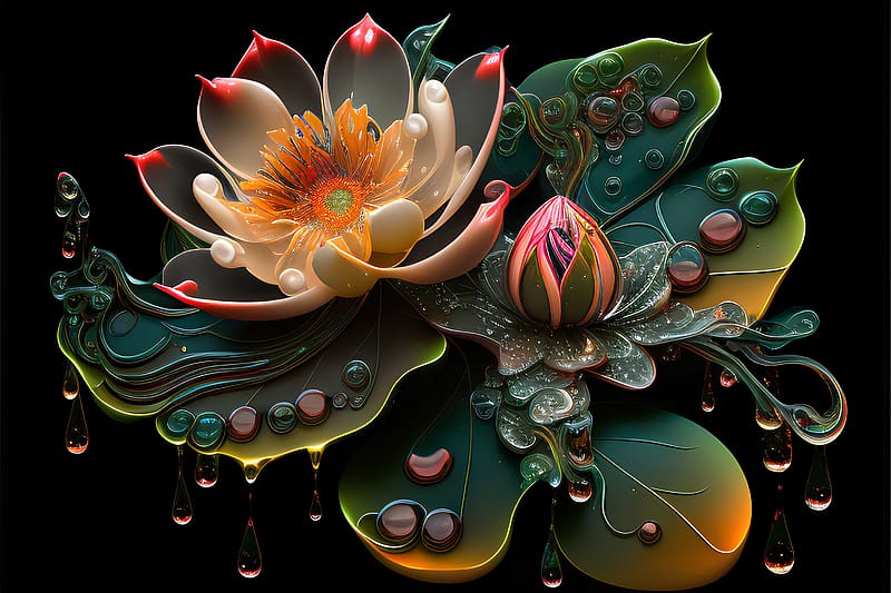 Beautiful fractal flower, Outdoor, Spring, Design, Creative, HD wallpaper