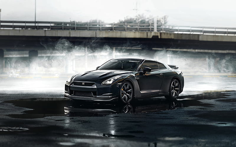 Nissan GT-R, parking, R35, tuning, supercars, tunned GT-R, japanese cars, Nissan, HD wallpaper