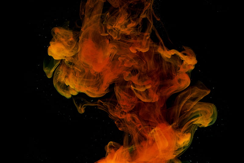 Orange Smoke 1, black, cool, fire, flames, red, vape, vapor, water, HD wallpaper