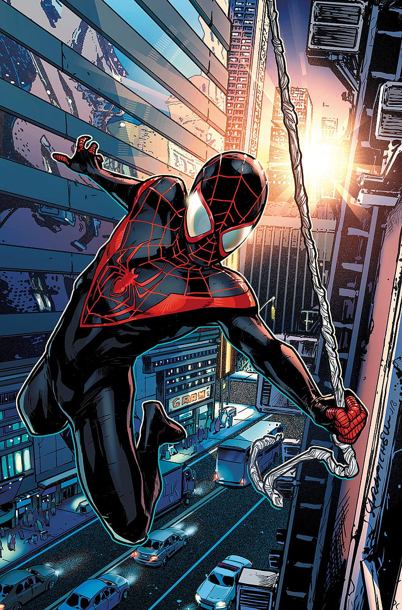 Ultimate Spider-Man, marvel, miles, miles morales, morales, spider man, spiderman, HD phone wallpaper