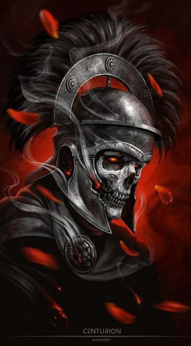 King of skulls, red, skull, tattoo, HD phone wallpaper
