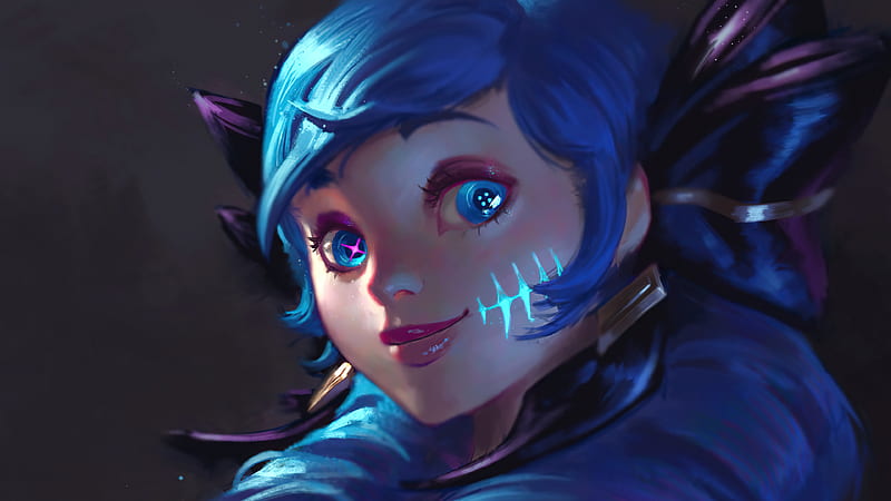 1920x1080px 1080p Free Download Pink Blue Eyes Blue Hair Girl Gwen League Of Legends Hd