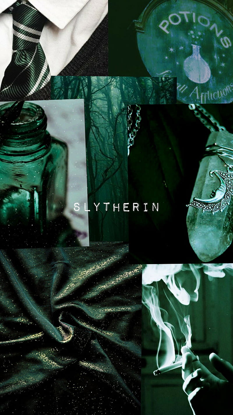 Slytherin aesthetic , green, harry potter, hogwarts, loki, snake, HD phone wallpaper