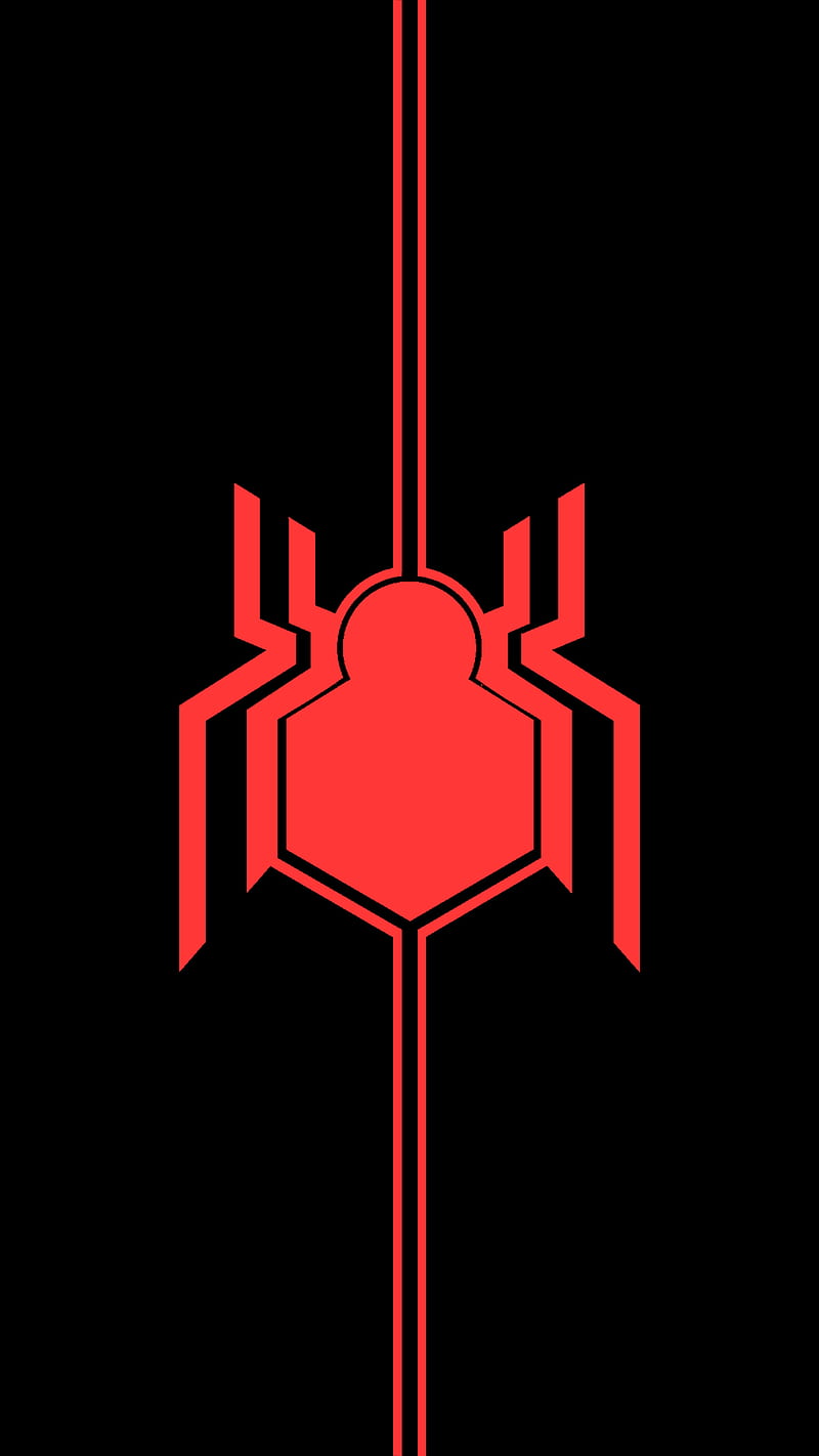 Homecoming logo, agd, vector art, vector, black, red, amoled, spiderman homecoming, pattern, HD phone wallpaper
