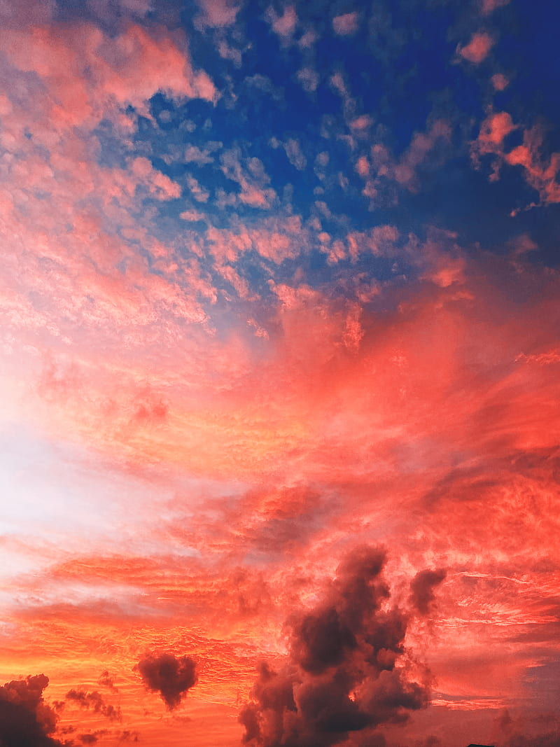 Reddish Sunset Colours, birdeye, HD phone wallpaper